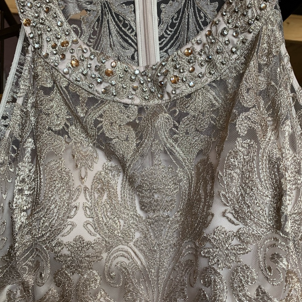 Long formal gown-cream, gold